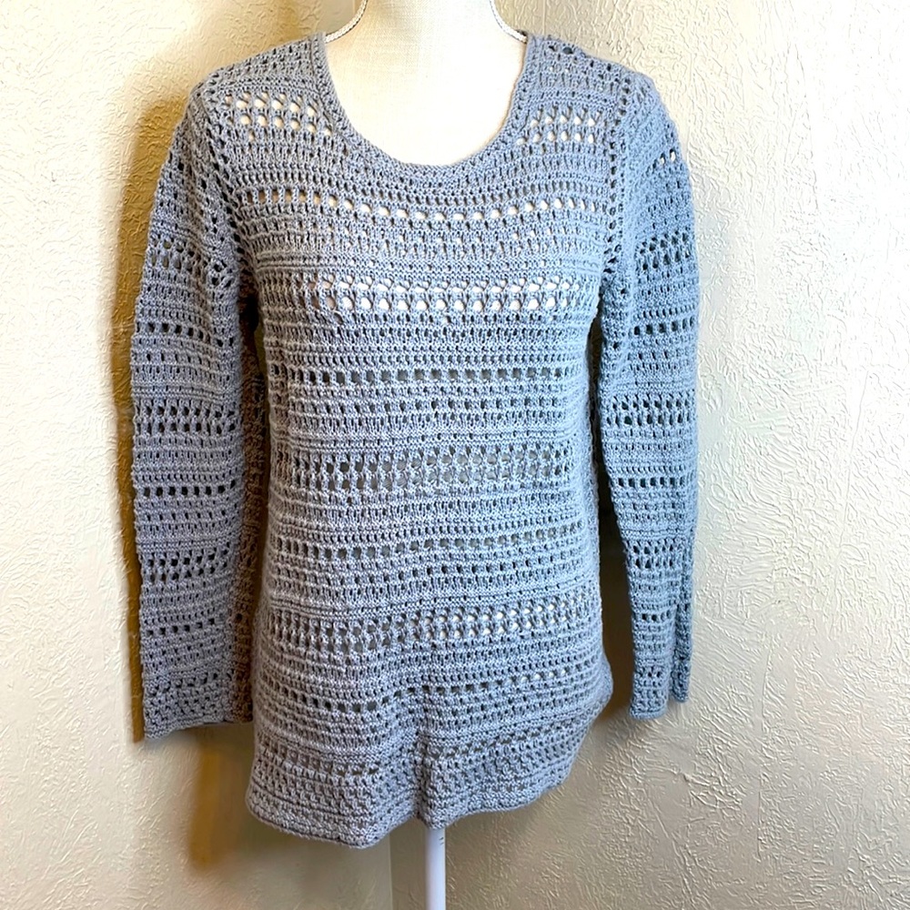 Alfani Gray 100% Cotton Knit Sweater